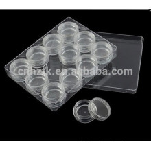 3g 5g 10g jóias transparente caixa de creme cosmético jar 12 pcs conjuntos kit de viagem creme de jarro garrafas de Unhas